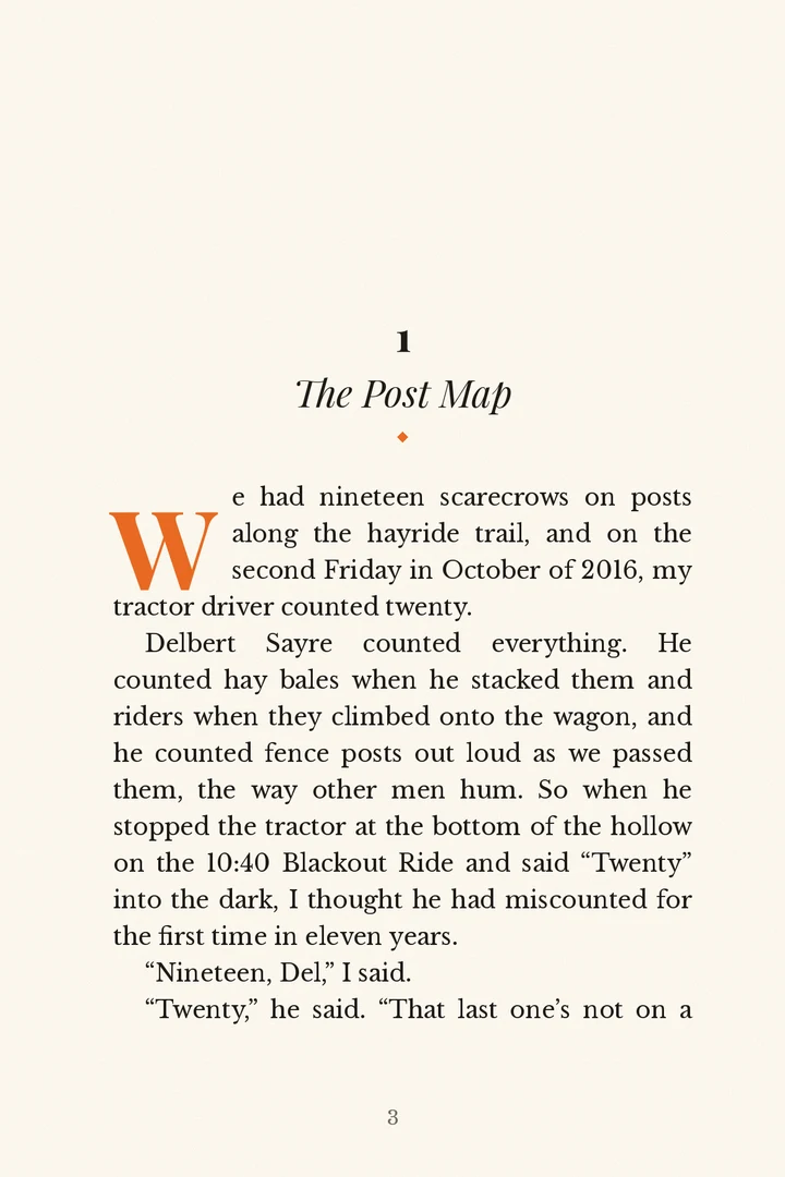 Sample page: the first page of File 01 set in large serif type
